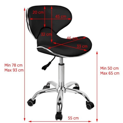 Gabbiano taboret kosmetyczny Q-4599 czarny