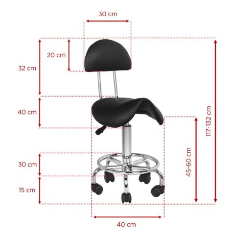 Taboret kosmetyczny 6001 czarny