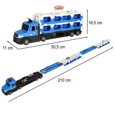 TIR Laweta samochód transporter pojazd składany XXL 10 aut niebieski