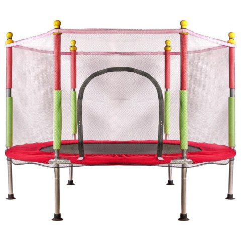 Trampolina do domu ogrodu dla dzieci siatka 140cm 55inch czerwona