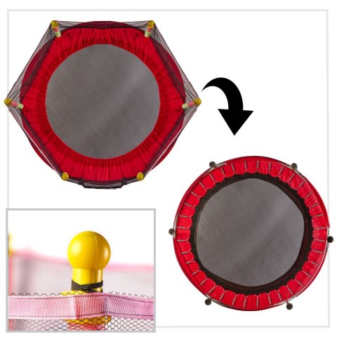 Trampolina do domu ogrodu dla dzieci siatka 140cm 55inch czerwona