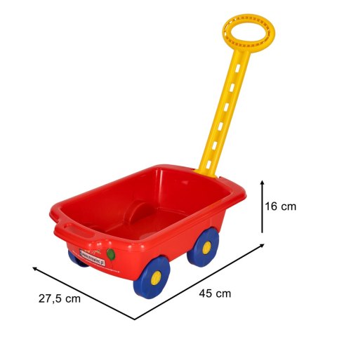 Wózek z rączką do ciągnięcia taczka dla dzieci czerwony