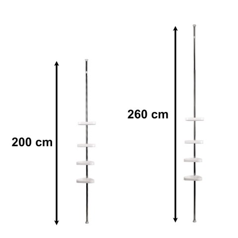 Półka łazienkowa narożna teleskopowa pod prysznic 250 cm