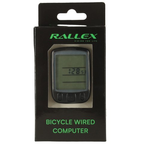 RALLEX Licznik rowerowy wodoodporny przewodowy prędkościomierz 25w1 LCD