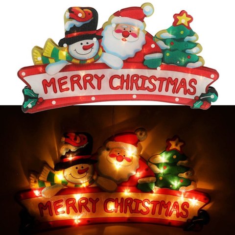 Lampki LED wisząca dekoracja okna świąteczna Merry Christmas XXL 45cm