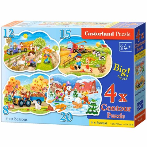 Puzzle 4w1 układanka Cztery Pory Roku 4+ CASTORLAND