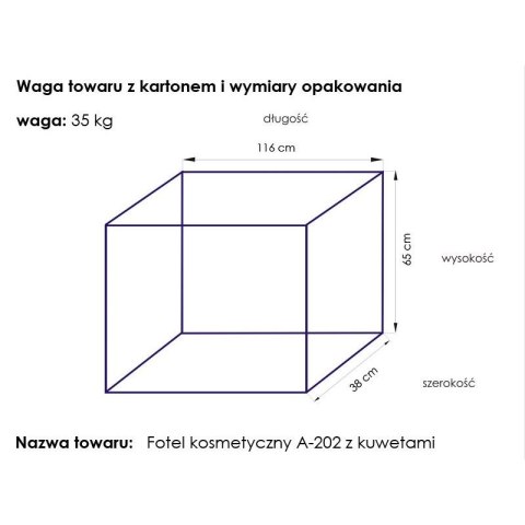 Fotel kosmetyczny A202 z kuwetami czarny