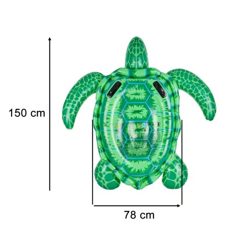 Materac dmuchany do pływania ponton dla dzieci z uchwytami żółw 150cm 3+ INTEX