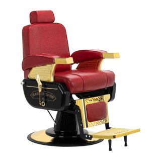 Fotel barberski MT-91021G Czerwony