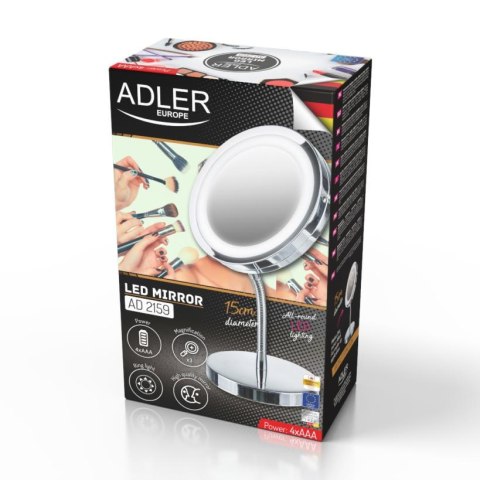 Adler AD 2159 Lusterko z podświetleniem LED do makijażu łazienkowe