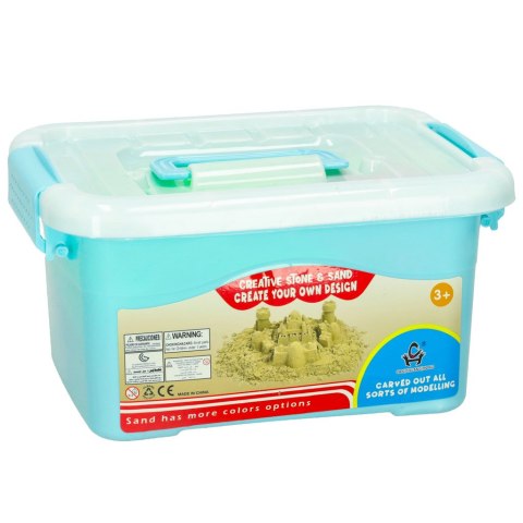 Piasek Kinetyczny w pudełku 2kg foremki niebieski