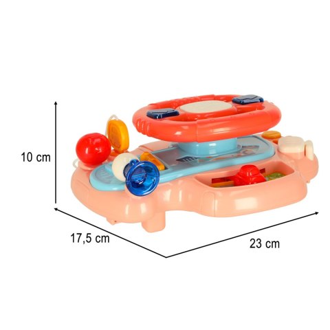 Zabawka interaktywna kierownica dla dzieci symulator muzyka dźwięki różowa