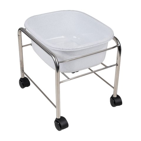 Brodzik do pedicure prosty z kółkami chrom Brodzik do pedicure prosty z kółkami chrom