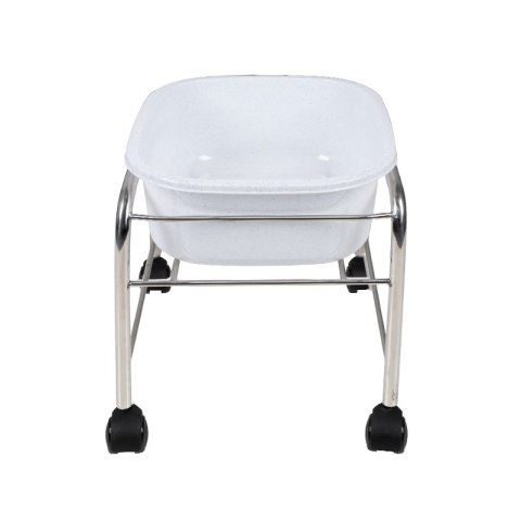 Brodzik do pedicure prosty z kółkami chrom Brodzik do pedicure prosty z kółkami chrom