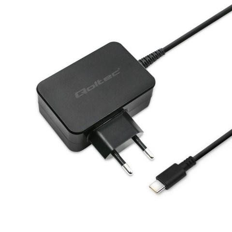 Ładowarka sieciowa Qoltec 65W | 5-20V | 3-3.25A | USB typ C | PD | Czarna Ładowarka sieciowa Qoltec 65W | 5-20V | 3-3.25A | USB typ C | PD | Czarna