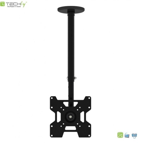 Uchwyt sufitowy LCD/LED Techly 23"-37" 45kg regulowany, czarny Uchwyt sufitowy LCD/LED Techly 23"-37" 45kg regulowany, czarny