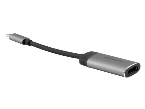 Kabel adapter Verbatim USB type-C(M) - HDMI(F) 0,1m czarno-srebrny Kabel adapter Verbatim USB type-C(M) - HDMI(F) 0,1m czarno-srebrny