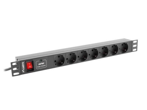 Listwa zasilająca Lanberg do RACK 1U 10A PDU 7x Schuko 2m czarna Listwa zasilająca Lanberg do RACK 1U 10A PDU 7x Schuko 2m czarna