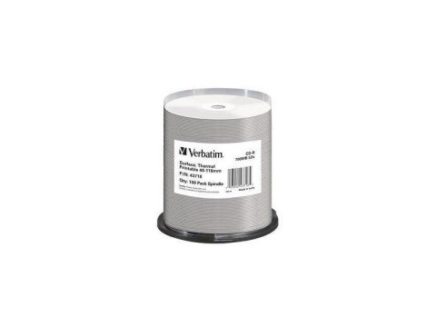 Płyty CD-R VERBATIM 52x Cake 100 szt AZO Thermal Nadruk Płyty CD-R VERBATIM 52x Cake 100 szt AZO Thermal Nadruk