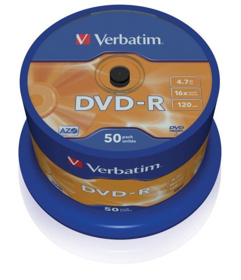 Płyty DVD-R Verbatim 16x 4.7GB (Cake 50) MATT SILVER Płyty DVD-R Verbatim 16x 4.7GB (Cake 50) MATT SILVER