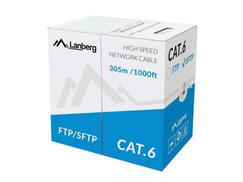 Kabel SFTP Lanberg kat. 6 305m drut CU szary Kabel SFTP Lanberg kat. 6 305m drut CU szary