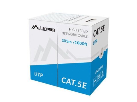 Kabel UTP Lanberg 100Mb/s 305m drut CCA pomarańczowy Kabel UTP Lanberg 100Mb/s 305m drut CCA pomarańczowy