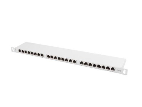 Patch panel Lanberg PPS6-0024-S 24 port 0.5U kat.6 ekranowany szary Patch panel Lanberg PPS6-0024-S 24 port 0.5U kat.6 ekranowany szary