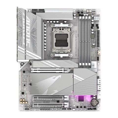 Płyta Gigabyte X870 AORUS ELITE WIFI7 ICE /AMD X870/DDR5/SATA3/M.2/USB4/PCIe5.0/WiFi/BT/AM5/ATX Płyta Gigabyte X870 AORUS ELITE WIFI7 ICE /AMD X870/DDR5/SATA3/M.2/USB4/PCIe5.0/WiFi/BT/AM5/ATX