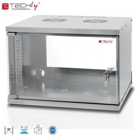 Szafa wisząca TechlyPro ECO 19" 6U/320 zmontowana, szara Szafa wisząca TechlyPro ECO 19" 6U/320 zmontowana, szara