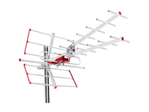 Antena TV DVB-T/T2 H.265 HEVC Maclean MCTV-855A zewnętrzna Combo UHF VHF aktywna max 100dBµV, filtr LTE Antena TV DVB-T/T2 H.265 HEVC Maclean MCTV-855A zewnętrzna Combo UHF VHF aktywna max 100dBµV, filtr LTE