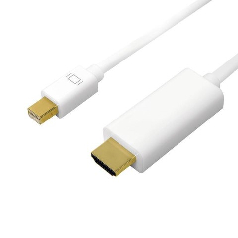 Kabel adapter LogiLink CV0125 Mini DisplayPort 1.2 - HDMI, 4K, biały, 5m Kabel adapter LogiLink CV0125 Mini DisplayPort 1.2 - HDMI, 4K, biały, 5m