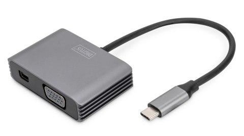 Kabel adapter graficzny DIGITUS USB Typ C na miniDisplayPort/VGA 4K 30Hz UHD 0,2m Kabel adapter graficzny DIGITUS USB Typ C na miniDisplayPort/VGA 4K 30Hz UHD 0,2m