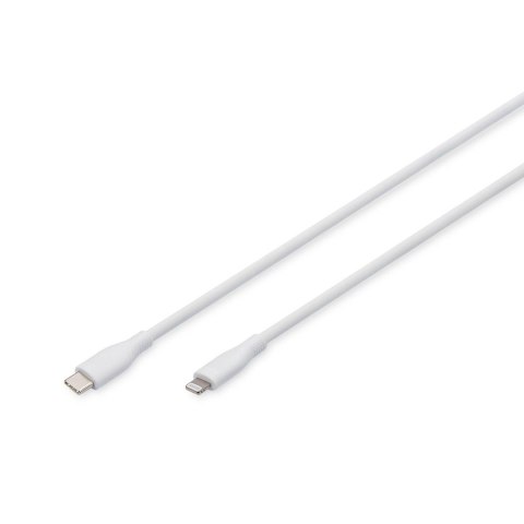 Kabel zasilający DIGITUS silikonowy USB-C - Lightning, USB 2.0 60W, certyfikat MFI, 2m biały Kabel zasilający DIGITUS silikonowy USB-C - Lightning, USB 2.0 60W, certyfikat MFI, 2m biały