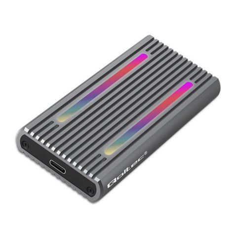 Obudowa/kieszeń Qoltec na dysk M.2 SSD | SATA | NVMe | RGB LED | USB-C | 4TB Obudowa/kieszeń Qoltec na dysk M.2 SSD | SATA | NVMe | RGB LED | USB-C | 4TB