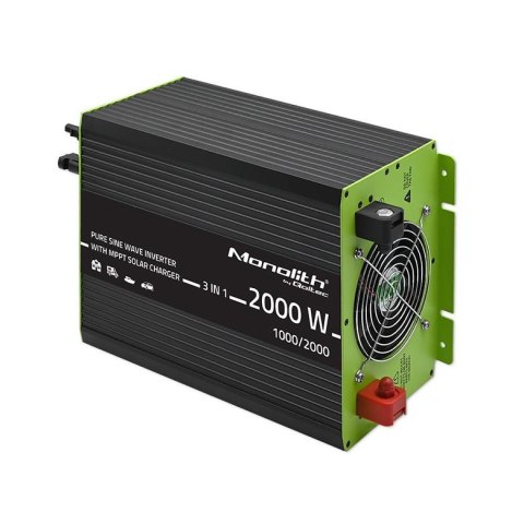 Przetwornica Qoltec solarna Monolith 3w1 z funkcją ładowania AC | MPPT | UPS | ATS | 1000W | 2000W | 12V na 230V | Czysty Sinus Przetwornica Qoltec solarna Monolith 3w1 z funkcją ładowania AC | MPPT | UPS | ATS | 1000W | 2000W | 12V na 230V | Czysty Sinus
