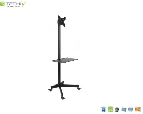 Stojak mobilny Techly 19"-37", 20kg regulowany, z półką Stojak mobilny Techly 19"-37", 20kg regulowany, z półką