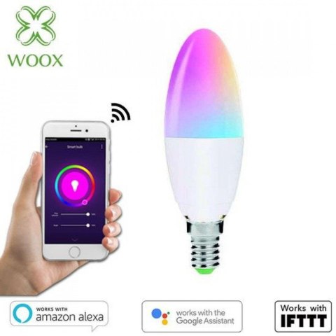 Żarówka Smart Woox LED Wi-Fi Kolorowa RGB+CCT 5W E14 2700K-6500K Żarówka Smart Woox LED Wi-Fi Kolorowa RGB+CCT 5W E14 2700K-6500K