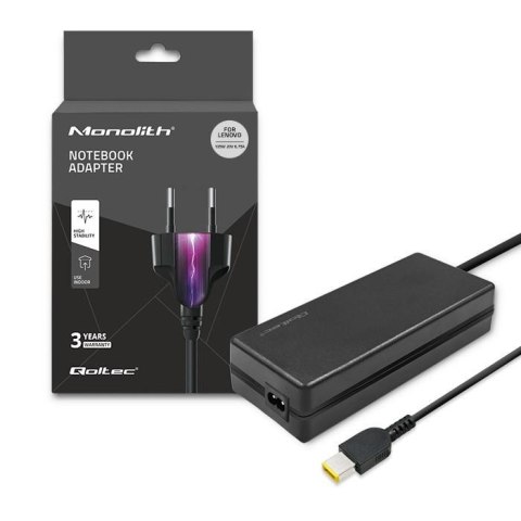 Zasilacz sieciowy Qoltec do Lenovo 135W | 20V | 6.75A | Slim tip+pin |+kabel zasilający Zasilacz sieciowy Qoltec do Lenovo 135W | 20V | 6.75A | Slim tip+pin |+kabel zasilający