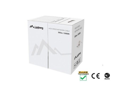 Kabel UTP Lanberg kat. 5e 305m drut CU czerwony fluke passed Kabel UTP Lanberg kat. 5e 305m drut CU czerwony fluke passed