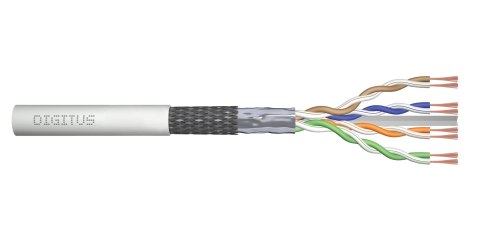 Kabel teleinformatyczny patchcordowy DIGITUS kat.6, SF/UTP, linka, AWG 26/7, LSOH, 305m, szary, karton Kabel teleinformatyczny patchcordowy DIGITUS kat.6, SF/UTP, linka, AWG 26/7, LSOH, 305m, szary, karton