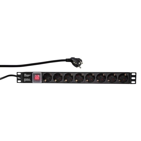 Listwa zasilająca LogiLink do szaf PDU8C01 19" 16A PDU 8x Schuko 2m czarna Listwa zasilająca LogiLink do szaf PDU8C01 19" 16A PDU 8x Schuko 2m czarna