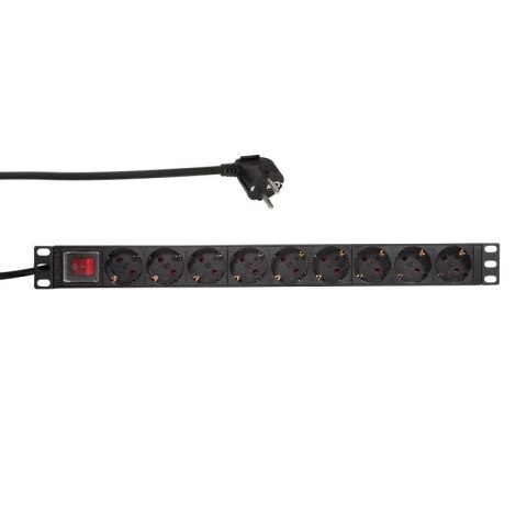 Listwa zasilająca LogiLink do szaf PDU9C02 19" 16A PDU 9x Schuko 2m czarna Listwa zasilająca LogiLink do szaf PDU9C02 19" 16A PDU 9x Schuko 2m czarna