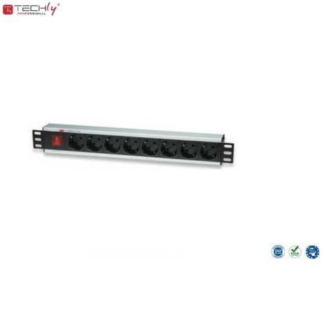 Listwa zasilająca Rack19" TechlyPro 8 gniazd 3m czarna Listwa zasilająca Rack19" TechlyPro 8 gniazd 3m czarna