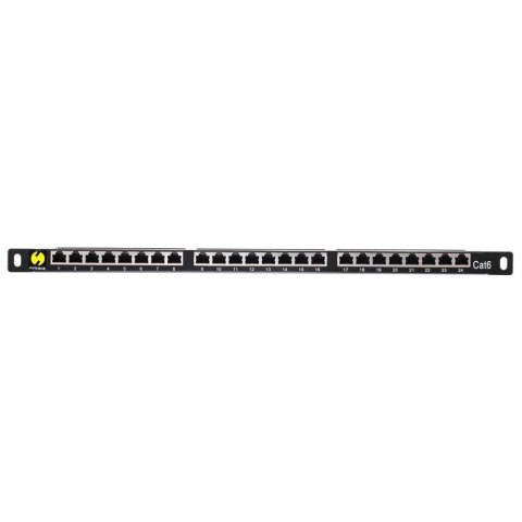 Patch panel 19'' Netrack 24-porty kat. 6 FTP, 0,5U z półką Patch panel 19'' Netrack 24-porty kat. 6 FTP, 0,5U z półką