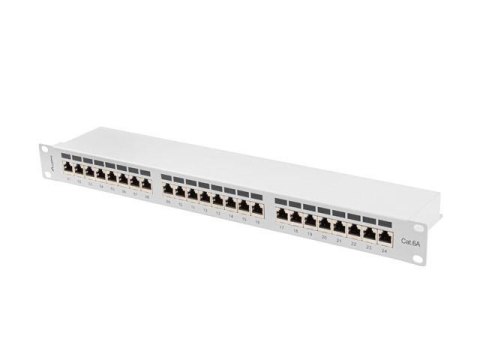 Patch panel Lanberg 24 port 1U kat.6A ekranowany szary Patch panel Lanberg 24 port 1U kat.6A ekranowany szary
