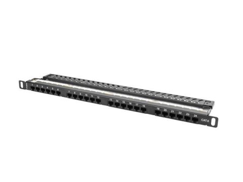 Patch panel Lanberg PPU6-0024-B 24 port 0.5U kat.6 czarny Patch panel Lanberg PPU6-0024-B 24 port 0.5U kat.6 czarny