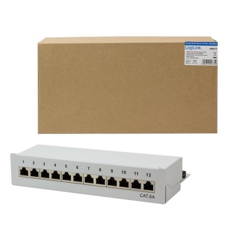 Patch panel stacjonarny LogiLink NP0019 12x RJ45 kat.6A ekranowany Patch panel stacjonarny LogiLink NP0019 12x RJ45 kat.6A ekranowany