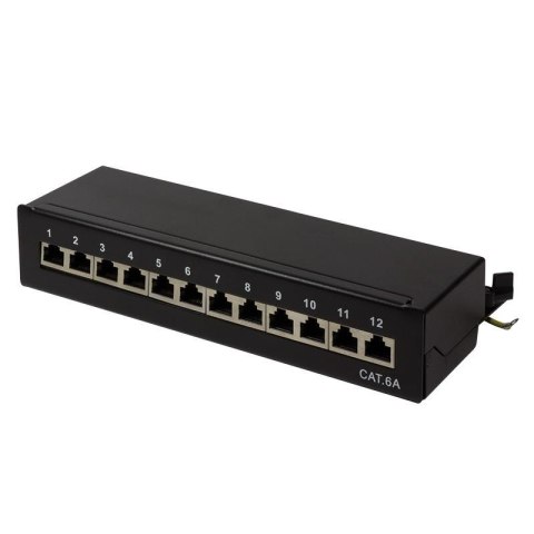 Patch panel stacjonarny LogiLink NP0019B 12x RJ45 kat.6A ekranowany Patch panel stacjonarny LogiLink NP0019B 12x RJ45 kat.6A ekranowany