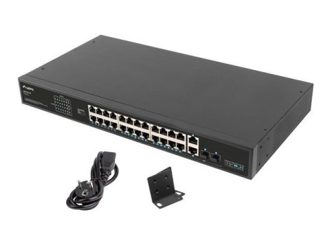 Switch niezarządzalny Lanberg 24x 100Mb PoE+/2x Combo Rack 19" Gigabit Ethernet 360W Switch niezarządzalny Lanberg 24x 100Mb PoE+/2x Combo Rack 19" Gigabit Ethernet 360W