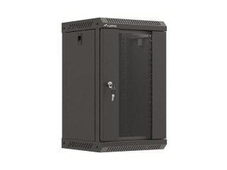 Szafa instalacyjna Rack Lanberg Wisząca 10" 9U 300x300 Drzwi Przeszklone (flat pack) Czarna